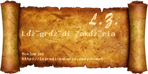 Légrádi Zakária névjegykártya